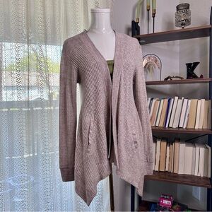 Altar'd State Taupe Open Front Cardigan S Soft Taupe Knit, Cozy Boho Layers